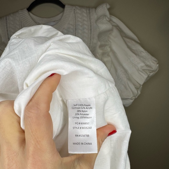 Elegant White Ruffle Sleeve MABLE Mini Dress - Picture 4 of 4